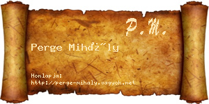 Perge Mihály névjegykártya