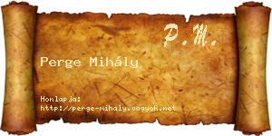 Perge Mihály névjegykártya